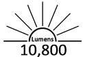 10,800 Lumens
