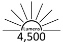 4,500 Lumens