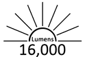 16,000 Lumens