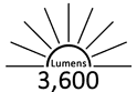 3,600 Lumens
