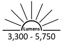 3,300 - 5,750 Lumens