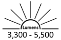 3,300 - 5,500 Lumens