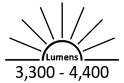 3,300 - 4,400 Lumens