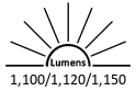 1,100 / 1,120 / 1,150 Lumens