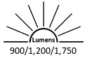 900 / 1,200 / 1,750 Lumens