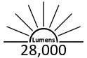 28,000 Lumens