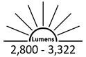 2,800 - 3,322 Lumens