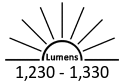 1,230 - 1,330 Lumens