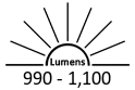 990 - 1,100 Lumens