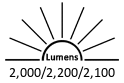 2,000 / 2,200 / 2,100 Lumens