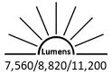 7,560 / 8,820 / 11,200 Lumens