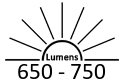 650 - 750 Lumens