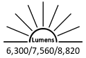 6,300 / 7,560 / 8,820 Lumens