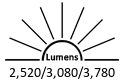 2,520 / 3,080 / 3,780 Lumens