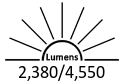 2,380 / 4,550 Lumens
