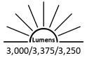 3,000 / 3,375 / 3,250 Lumens