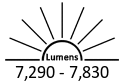 7,290 - 7,830 Lumens<br><small>(At 54 Watts)</small>
