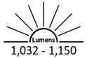 1,032 - 1,150 Lumens