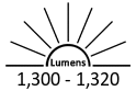 1,300 - 1,320 Lumens