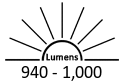 940 - 1,000 Lumens