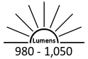 980 - 1,050 Lumens