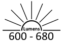 600 - 680 Lumens