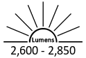 2,600 - 2,850 Lumens