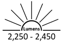 2,250 - 2,450 Lumens