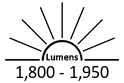 1,800 - 1,950 Lumens
