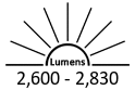 2,600 - 2,830 Lumens