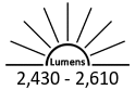 2,430 - 2,610 Lumens<br><small>(At 18 Watts)</small>