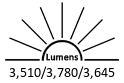 3,510 / 3,780 / 3,645 Lumens