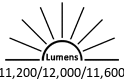 11,200 / 12,000 / 11,600 Lumens