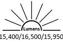 15,400 / 16,500 / 15,950 Lumens
