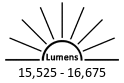 15,525 - 16,675 Lumens<br><small>(At 115 Watts)</small>