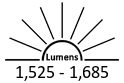 1,525 - 1,685 Lumens