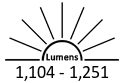 1,104 - 1,251 Lumens