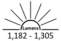 1,182 - 1,305 Lumens