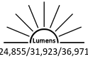 24,855 / 31,923 / 36,971 Lumens