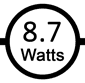 Uses 8.7 watts