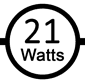Uses 21 watts