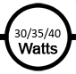 Uses 30 / 35 / 40 watts