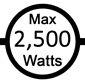 2500 watts max