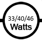 Uses 33 / 40 / 46 watts