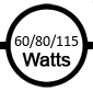 Uses 60 / 80 / 115 watts