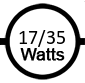Uses 17 / 35 watts