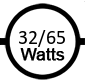 Uses 32 / 65 watts