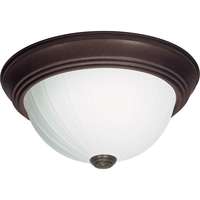13&quot; - 2 Light - 60W Max Old Bronze Finish Frosted Melon Glass Nuvo Lighting