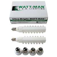 1 Watt - 120V - 2 Pack Green LED Candelabra, Intermediate, or D.C. Bayonet Base WATT-MAN LED Lighting