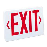 Red Universal LED Exit, Battery Backup, White Housing